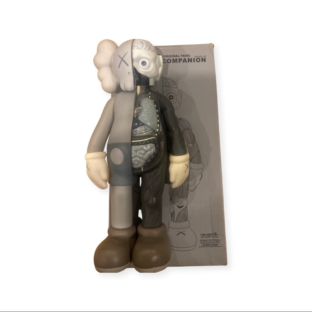 Kaws Original Fake Five Years Later Companion 8 Grey & Inside Out Figure